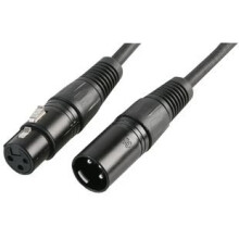 PULSE PLS00268 DMX Lead – 3‑Pin XLR Male to Female, 5 m, Black