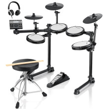 Donner DED-200LITE Electronic Drum Kit for Beginners, Electric Drum Set with 450+ Sounds and 31 Kits, 4 Silent Mesh Pads, 10" Cymbals, USB MIDI, Thro
