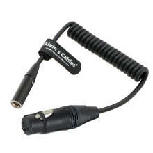 Alvin's Cables Mini XLR 3 Pin Male to XLR 3 Pin Female Coiled Audio Cable for Blackmagic Pocket Cinema Camera BMPCC 4K/6K, Video Assist 4K, Sharp 8K