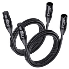 Cable Matters 2-Pack Premium XLR to XLR Cable 1.8m, Male to Female Microphone Cable, Oxygen-Free Copper (OFC) Mic Cord, Black