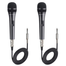 Cable Matters 2-Pack Cardioid Dynamic Vocal Microphones with 4.5m Cable, 6.35mm Wired Singing Microphone, Singing Machine Microphone Karaoke
