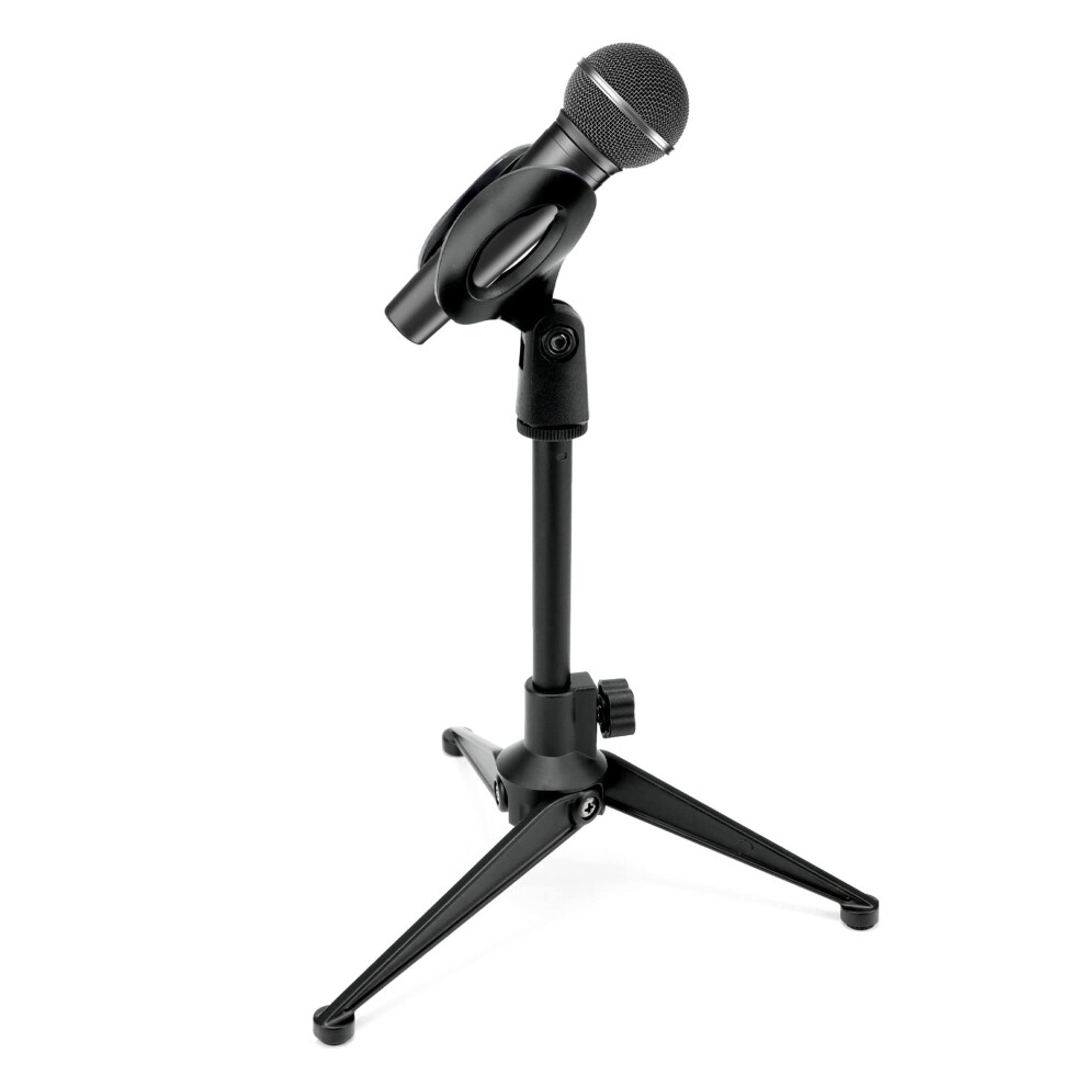 Qwork Desktop Microphone Stand, Extendable Microphone Tripod Stand, A
