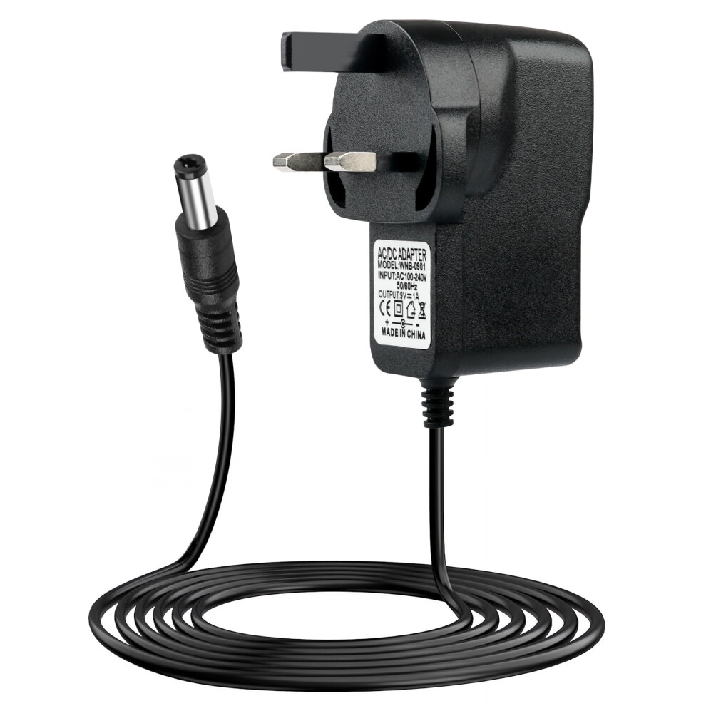 Mdlsde 9V 1A Guitar Pedal Power Supply Adapter, 9V 1A Dc 6.56Ft Center Negati