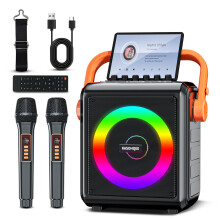 KASOHQEE Karaoke Machine for Adults with 2 Wireless Microphones, Porta