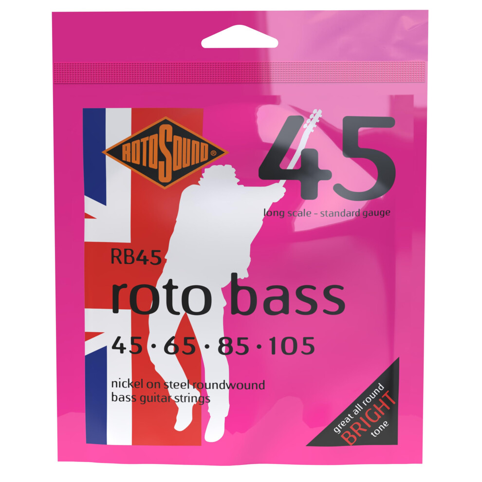 Rotosound Rb45 Nickel Standard Light Gauge Roundwound Bass Strings (45