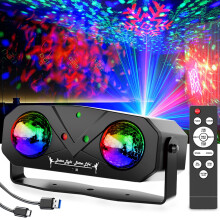 Disco Lights,Sound Activated Party Lights with Disco Ball,Star Light,Ocean Light,Pattern Lights for Party DJ Stage Dance Rave Wedding Xms Christmas F