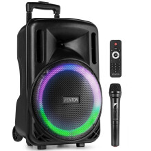 Fenton FT12LED MK2 12-Inch Portable PA System, 700W, Battery, Mic