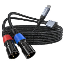 CIXUN USB C to Dual XLR Male Audio Cable,Type C to 2 XLR Male Stereo Audio Cable for Mobile Phone,Speaker, Power Amplifier,Audio Mixer(2M/6.6Ft)