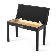 MUSTAR Piano Bench Piano Stool with Storage, 74cm Large Seat Solid Woo