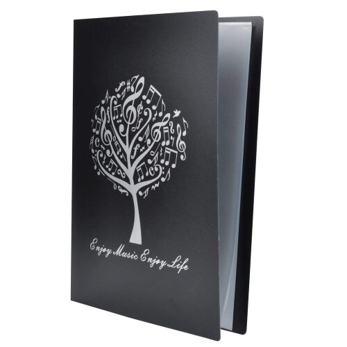 Music File Folder A4 Size Sheet Music Folder Paper Documents Music Themed 40 Pockets Storage Folder