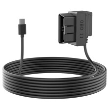 Miofive OBD2 Hardwire Kit for Dash Cam, Plug & Play USB-C Power Cable, 3.5M/11.5ft, 12V/24V, 24H Parking Mode, Adjustable Low Voltage Protection, ACC