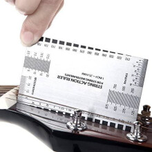 Stainless Steel Guitar Setup Gauge Tool,Double Sided String Action Ruler,String Action Gauge Ruler,Luthier Measuring Tool for Electric Bass and Acous