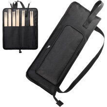 Suwimut Drumstick Bag Holder with Crossbody Shoulder Strap, Large Capacity Hangable Drum Sticks Bag Case with Anti-falling Pockets for Drumsticks Bru