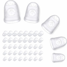 KOMUNJ 40 Pieces Guitar Fingertip Protectors Silicone Finger Guards Anti-Slip Finger Protection Covers Caps for Stringed Instruments Guitar Bass Ukul