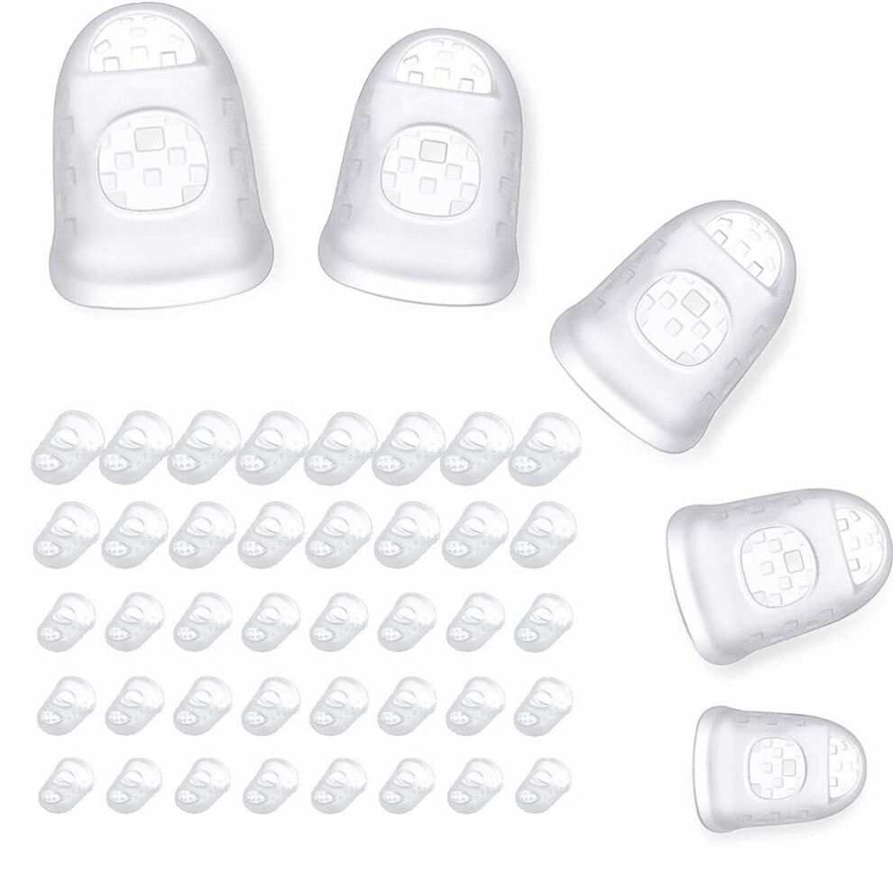 Komunj 40 Pieces Guitar Fingertip Protectors Silicone Finger Guards An