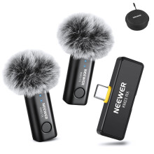 NEEWER Wireless Lavalier Microphone for iPhone Android Tablet PC Laptop 131ft/40m Range Noise Cancellation Omnidirectional Mic for Vlogging Live Stre