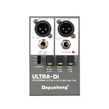 Depusheng Ultra-DI Di2 Professional Active 2-Channel DI-Box/Splitter w/Input Attenuator to Connect Guitar & Bass,Connector to Balanced & Unbalanced，