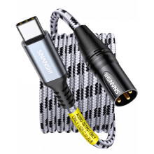 SNANSHI USB Type C to XLR Male Cable 2m, Audio Output Only (No Mic Input), USB C to XLR Unbalanced Cord for Active Speaker, Amp, Mixer, Compatible wi