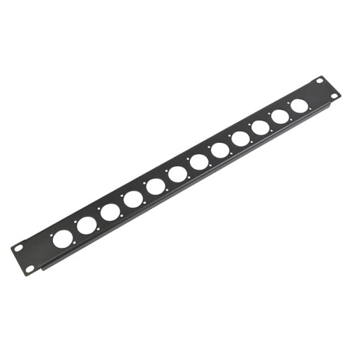 1U XLR Socket Panel D Type - 12 XLR Sockets