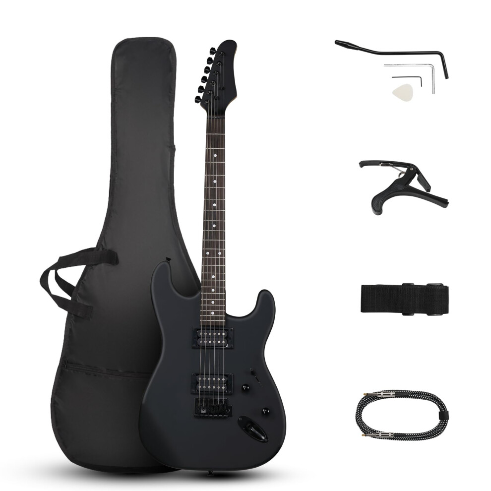 Lalaho Full Size Electric Guitar, 39" H-H Pickups Beginner Electric Gu