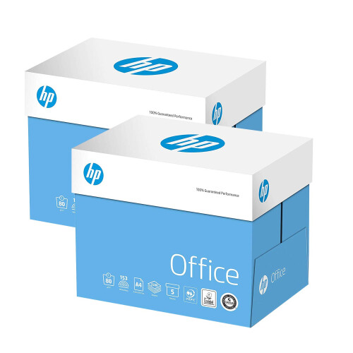 HP 2Xboxes HP Papers 80gsm A4 White Office Copier Paper (10x500= 5000 Sheets)