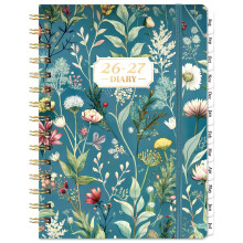 Academic Diary 2026 2027 - A5 Week-to-View Diary from August 2026 to July 2027 with Monthly Tabs & Back Pocket, Green, 21.5 x 15.5 cm