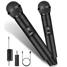Wireless Microphones UHF Dual Channel Microphone Wireless System with