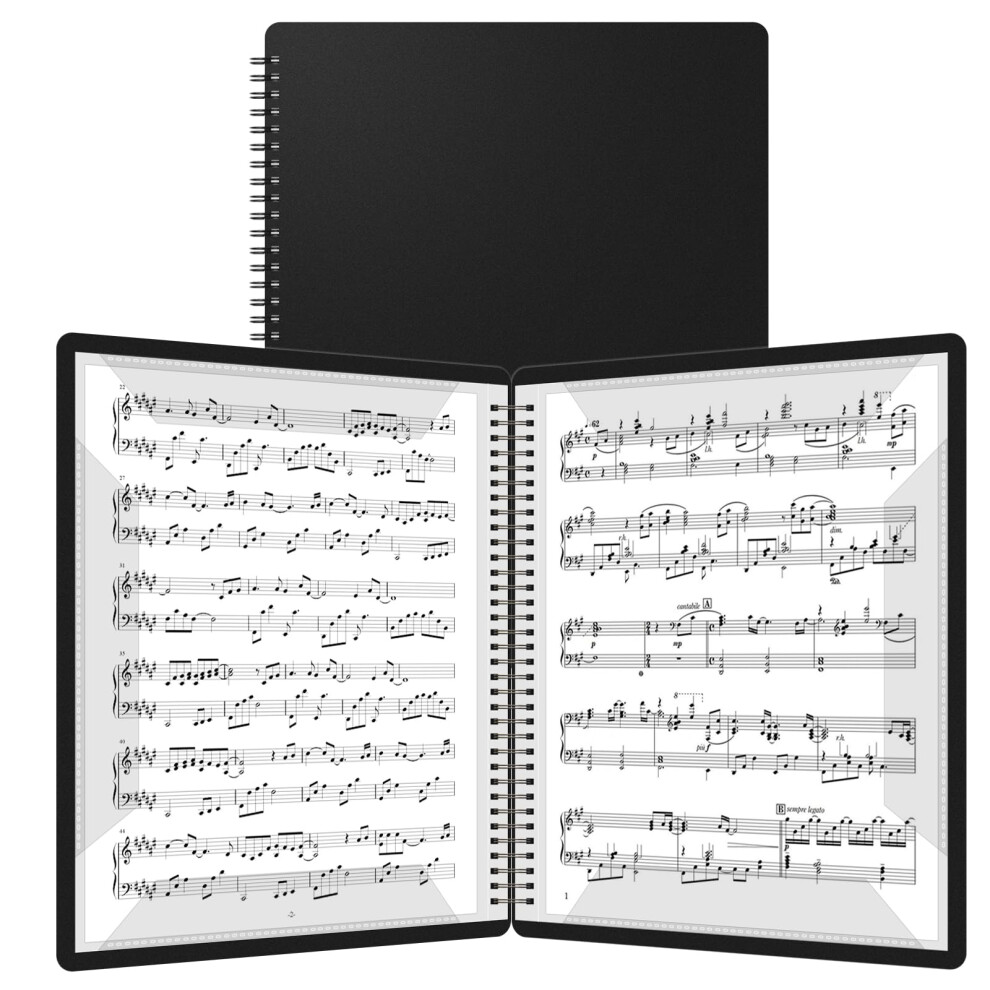 Foshisy Music File Folder A4，Sheet Music Folder With 40 Pocket 80 Page