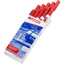edding 751 paint marker - red - 10 pens - round tip 1-2 mm - paint marker for marking and labelling metal, glass, rocks or plastic - heat-resistant,