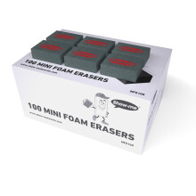 Show-Me Mini Foam Whiteboard Eraser Pack, Lightweight Drywipe Board & Chalkboard Erasers for Schools & Classrooms, Versatile & Easy-to-Use, Black, 10