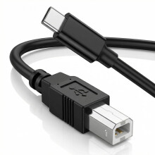 USB C Printer Cable 1m, USB B to USB-C Cable, Compatible with HP, Epson, Canon Printer, Scanner, MIDI Keyboard, MIDI Controller, Audio Interface, Yam