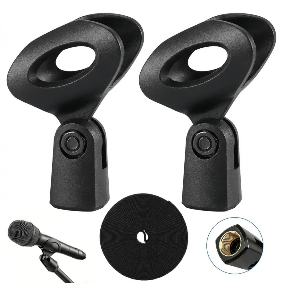 Fofuo 2 Pack Adjustable Microphone Clip Universal Microphone Holder Mic Stan