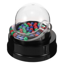 ibasenice Electric Bingo Machine, Portable Electronic Lottery Ball Machine with 1-49 Numbered Balls, Transparent Fair Drawing Device for Family Game