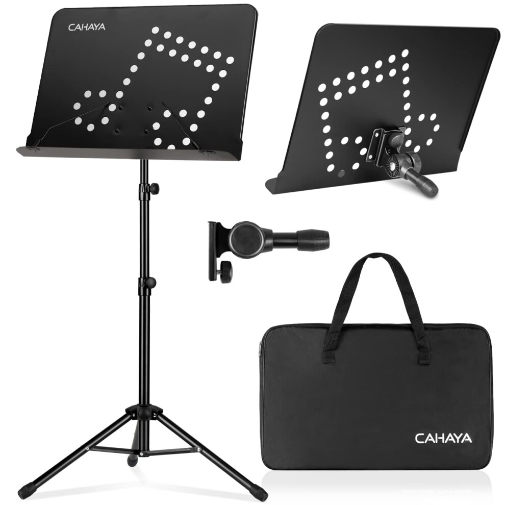 Cahaya Sheet Music Stand Dual Use Metal Portable With Carrying Bag Fol