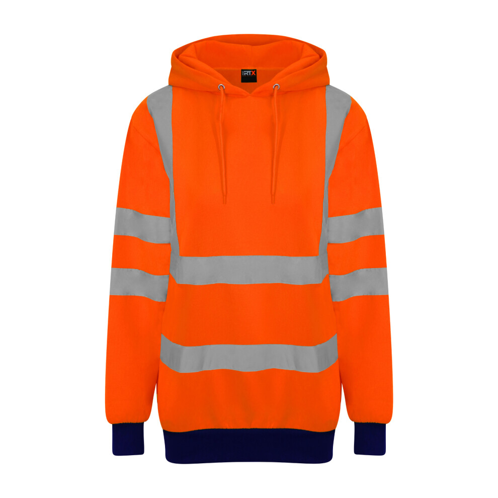 (5Xl, Orange/Navy) Pro Rtx High Visibility Unisex Adults Reflective Hoodie 5059958536173