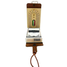 Opvouwbare Cribbage Bordspelset Leuk Tafelspel met Houten Bord Kunstleren Hoes Klassiek Cribbage Spel met Volledig Kaartspel