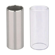 Guitar Slides,1x Glass Slide and 1x Stainless Steel Slider for Electric Guitar Acoustic Guitar and Bass 6cm