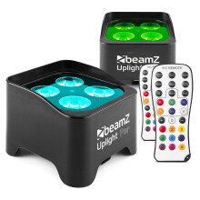 BeamZ BBP90 Wireless Uplighters Package, 2X Battery RGB-UV LED PAR Lights
