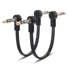 Shaevle TRS Guitar Patch Cable 1/4 inch Right Angle Effect Pedal Cord, Noise Free Pedal Board Patch Cables, Low Profile Stereo TRS Effect Patch Cords