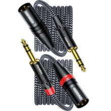 SNANSHI XLR Male to 1/4 Inch TRS Cable 2m (2-Pack) - Balanced 6.35mm to XLR Male Interconnect Cord for Studio Monitors, Speakers, Mixers (Not for Mic