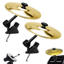 2PCS Mini Car Symbol Drum, Car Cymbal Air Vent Clip, Cars Drum Cymbal with Rotating Function and Sturdy Metal Build Easy Installation, Fun Vehicle In