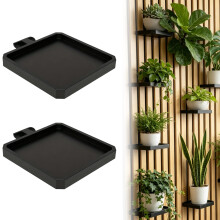 KSVFTB 2 Pack Acoustic Panel Accessories, No Drill Shelf for Acoustic Wall Panels, Stick On Wall Panels with Hooks, Ideal for Decoration of Living Ro