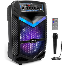 Pyle, Portable PA Speaker, Bluetooth- Loudspeakers, 600W Rechargeable w/ 10” Subwoofer 1” Tweeter, Pa System w/Wireless Microphone, Dj Speakers, w