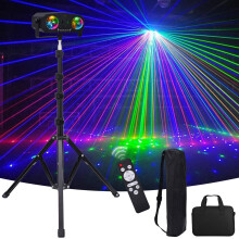 5-in-1 Disco Lights with Tripod Stand, LED DJ Party Light with Remote