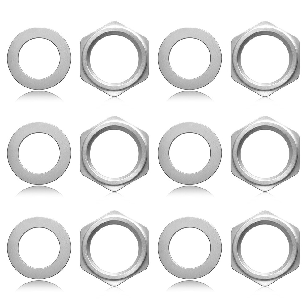 Aysatogc 6 Set Jack Socket Nut With Washer, Guitar Input Output Jack Socket Nut