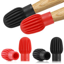 4Pcs Drum Mute Drum Dampener Black and Red Silicone Drumstick Silent Practice Tips Percussion Accessory Mute Replacement Musical Instruments Accessor
