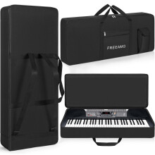 FREEAMG 61 Key Keyboard Gig Bag Case, Heavy Duty 600D Oxford Electric Keyboard Piano Soft Bag with 10mm Padding, Portable Electric Keyboard Case for