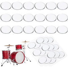 Hecila 18pcs Drum Gel Pads Drum Damper Gels Clear Moon Gel Soft Drums Dampeners Gels Dots Drums Silencer Pad Silicone Sticky Sound Dampening Pads for