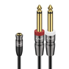 J&D 3.5mm TRS to Dual 1/4 in TS Cable, Heavy Duty 3.5 mm to 2 x 6.35 mm Cable 3.5 mm 1/8 female to 1/4 male Cord for Mixer Guitar Piano Amplifier Spe