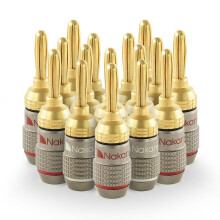 Nakamichi FanLock Excel Series 24k Gold Plated Banana Plug 10 AWG - 18 AWG Gauge Size 4mm for Speakers Amplifier Hi-Fi Stereo Home Theatre Radio Audi